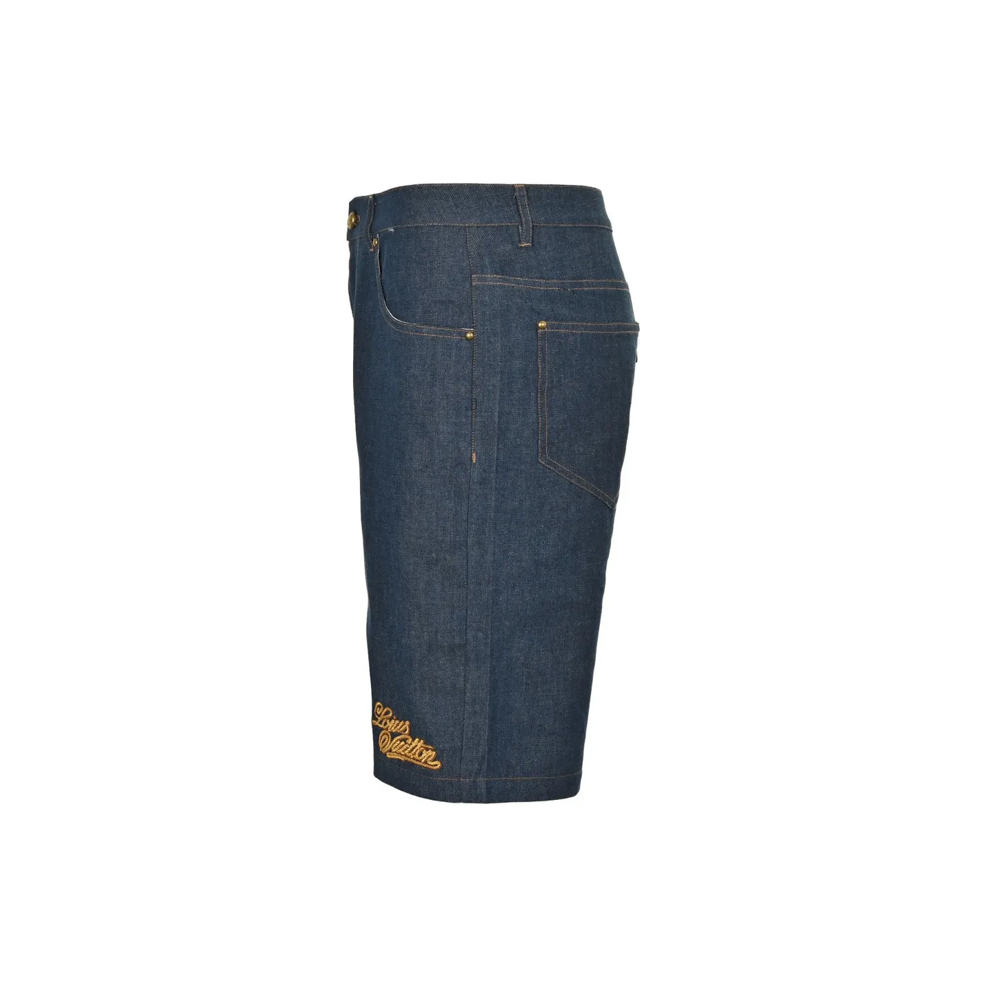 Louis Vuitton/Louis Vuitton 25ss hemp rope embroidered suit denim shorts